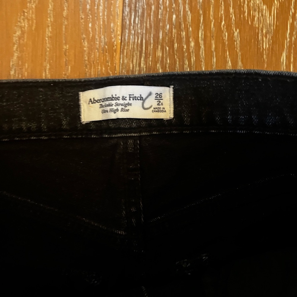 Abercrombie and fitch black ankle straight high rise jeans - Picture 2 of 5